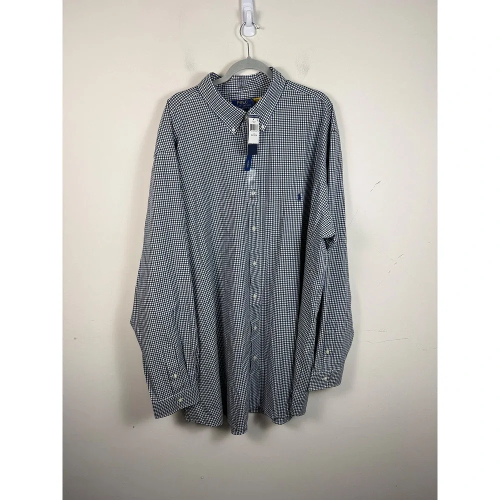 Polo‎ Ralph Lauren 3XLT Green Gingham Stretch Button Down Shirt NEW Big & Tall